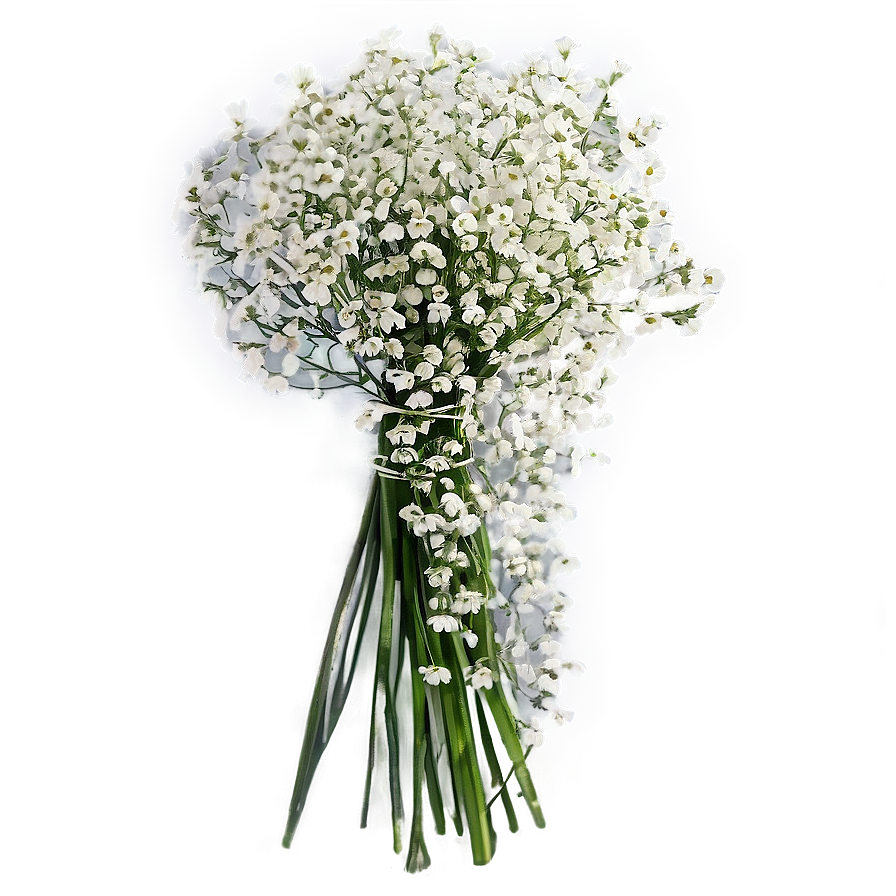 Babys Breath Cascading Bouquet Elegance Png 9 PNG image