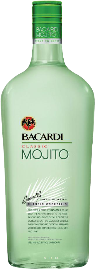 Bacardi Classic Mojito Bottle PNG image