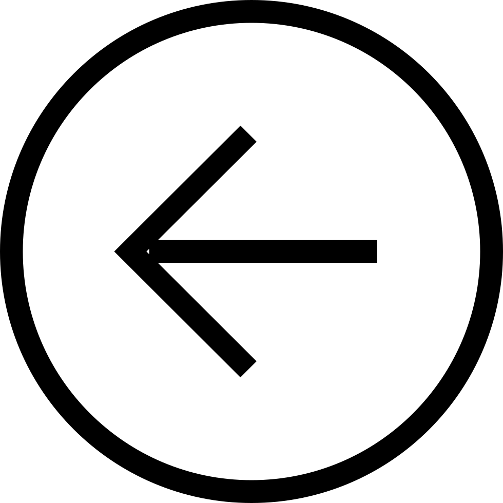 Back Arrow Icon Circle Blackand White.png PNG image