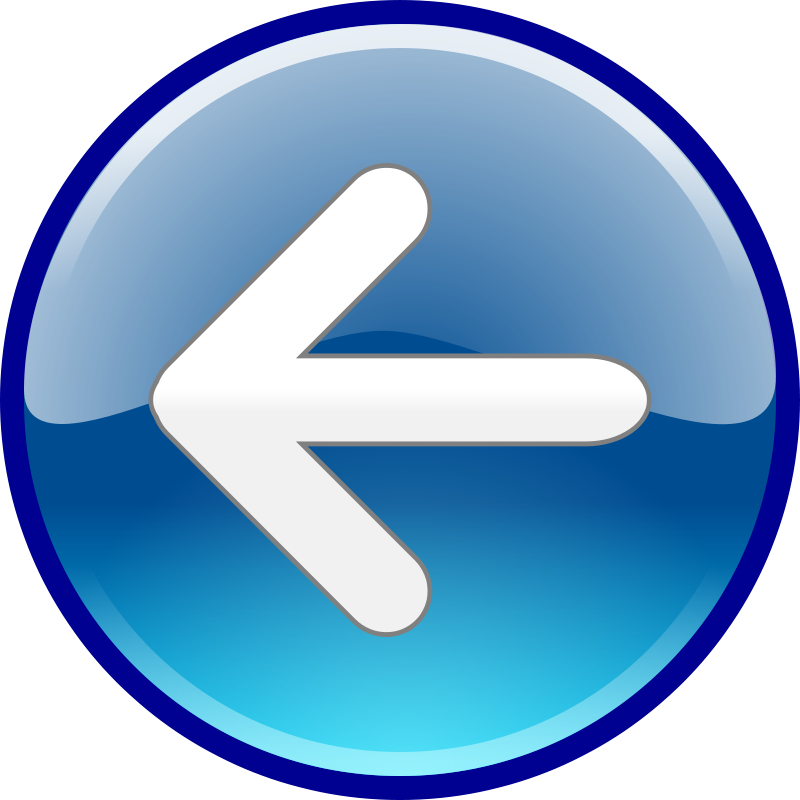 Back Arrow Icon Glossy Blue Circle PNG image