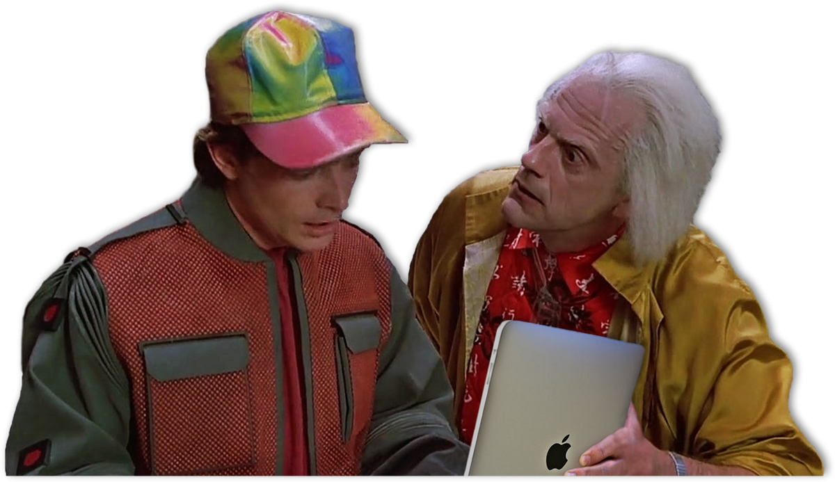 Back To The Future Marty Doc Conversation PNG image