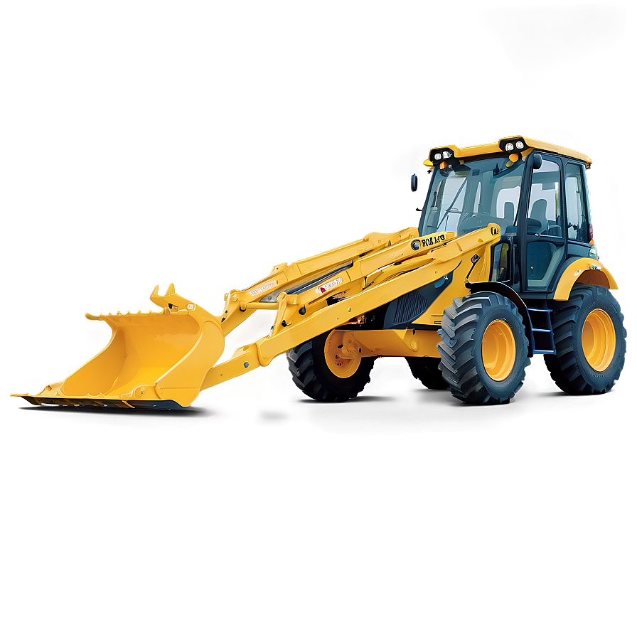 Backhoe Loader On The Road Png 06272024 PNG image