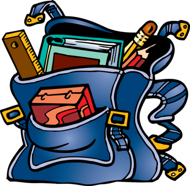 Backpack Fullof School Supplies Clipart PNG image