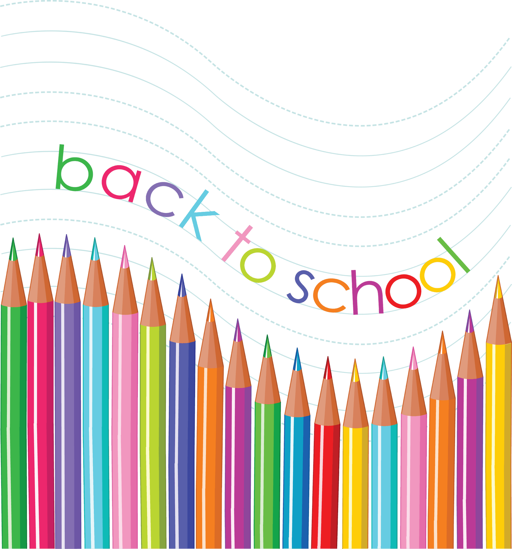 Backto School Colored Pencils PNG image