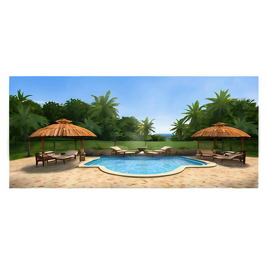 Backyard Pool Paradise Png Jbh PNG image