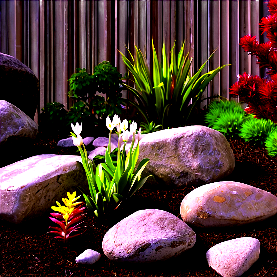 Backyard Rock Garden Png 06262024 PNG image