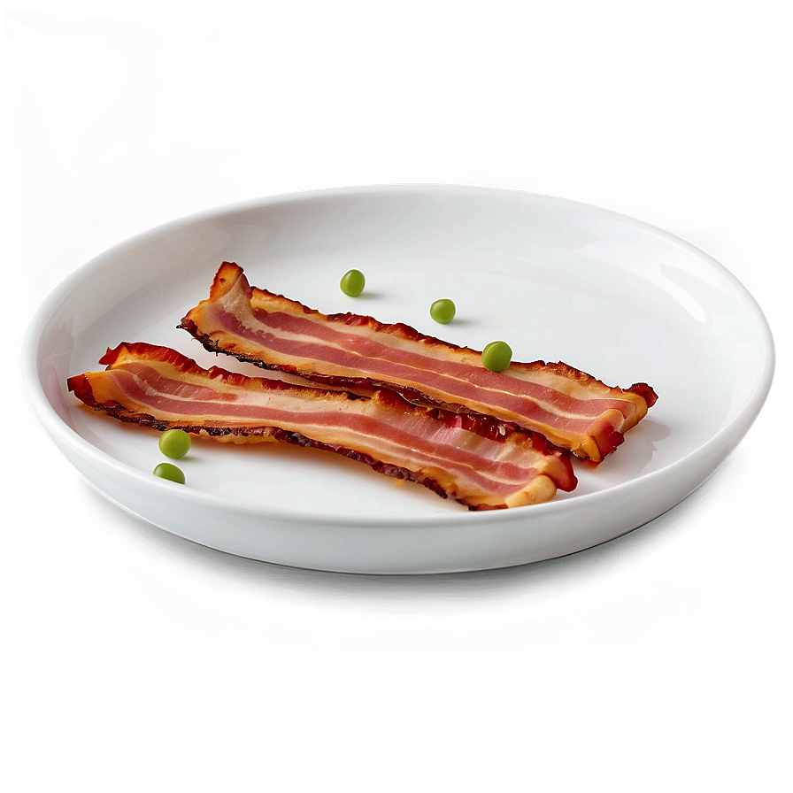 Bacon On Plate Png 05242024 PNG image