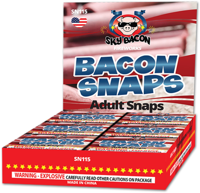 Bacon Snaps Fireworks Box PNG image