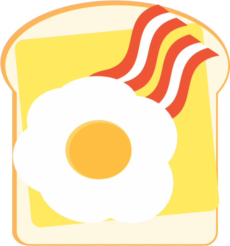 Baconand Eggon Toast Graphic PNG image