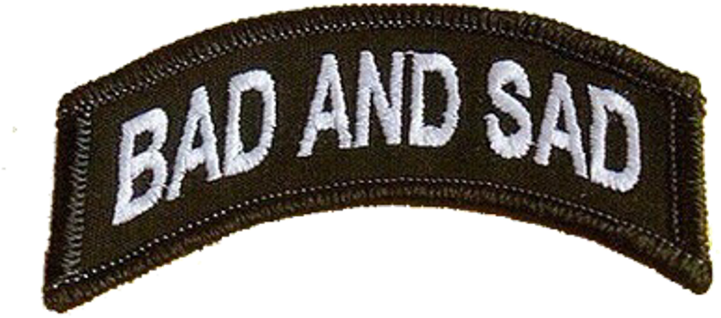 Badand Sad Embroidered Patch PNG image