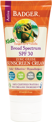 Badger Kids S P F30 Sunscreen Cream Tangerine Vanilla PNG image