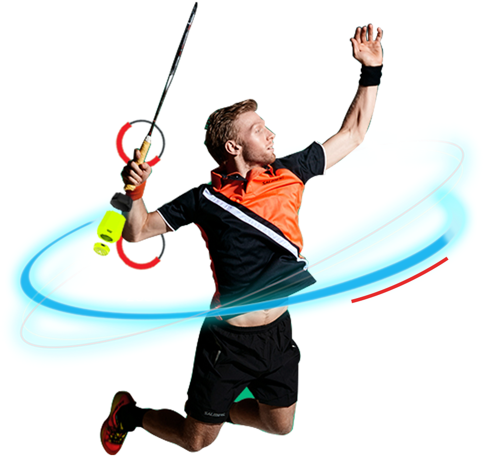 Badminton Player Dynamic Smash PNG image