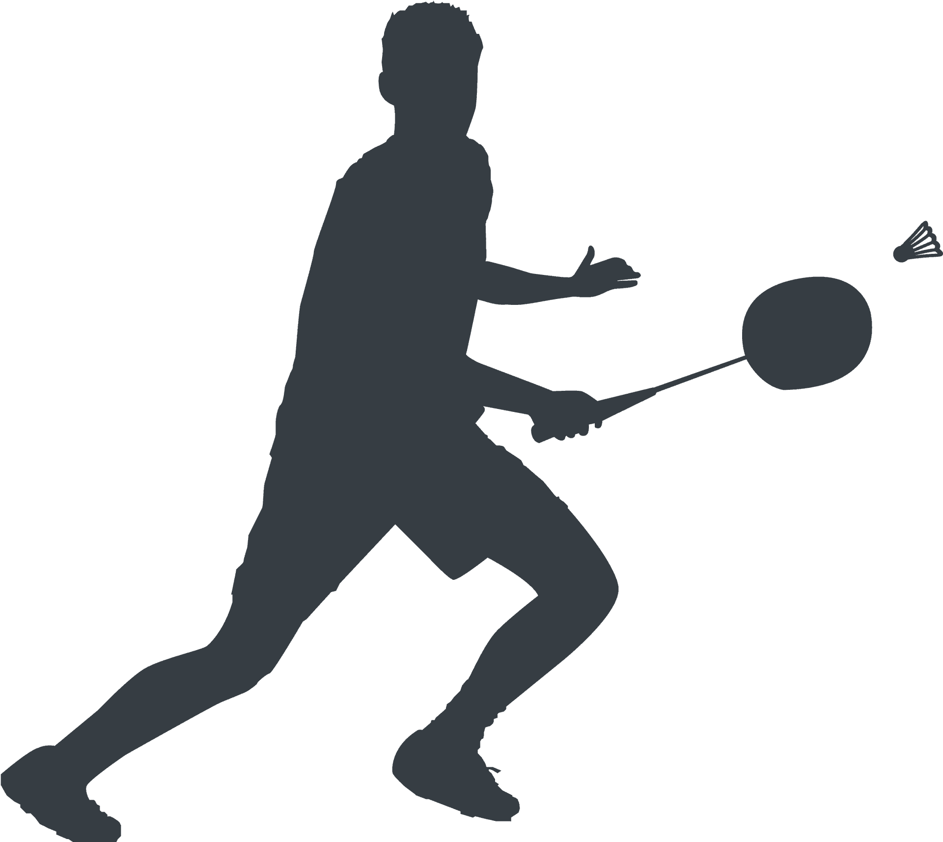 Badminton Player Silhouette PNG image