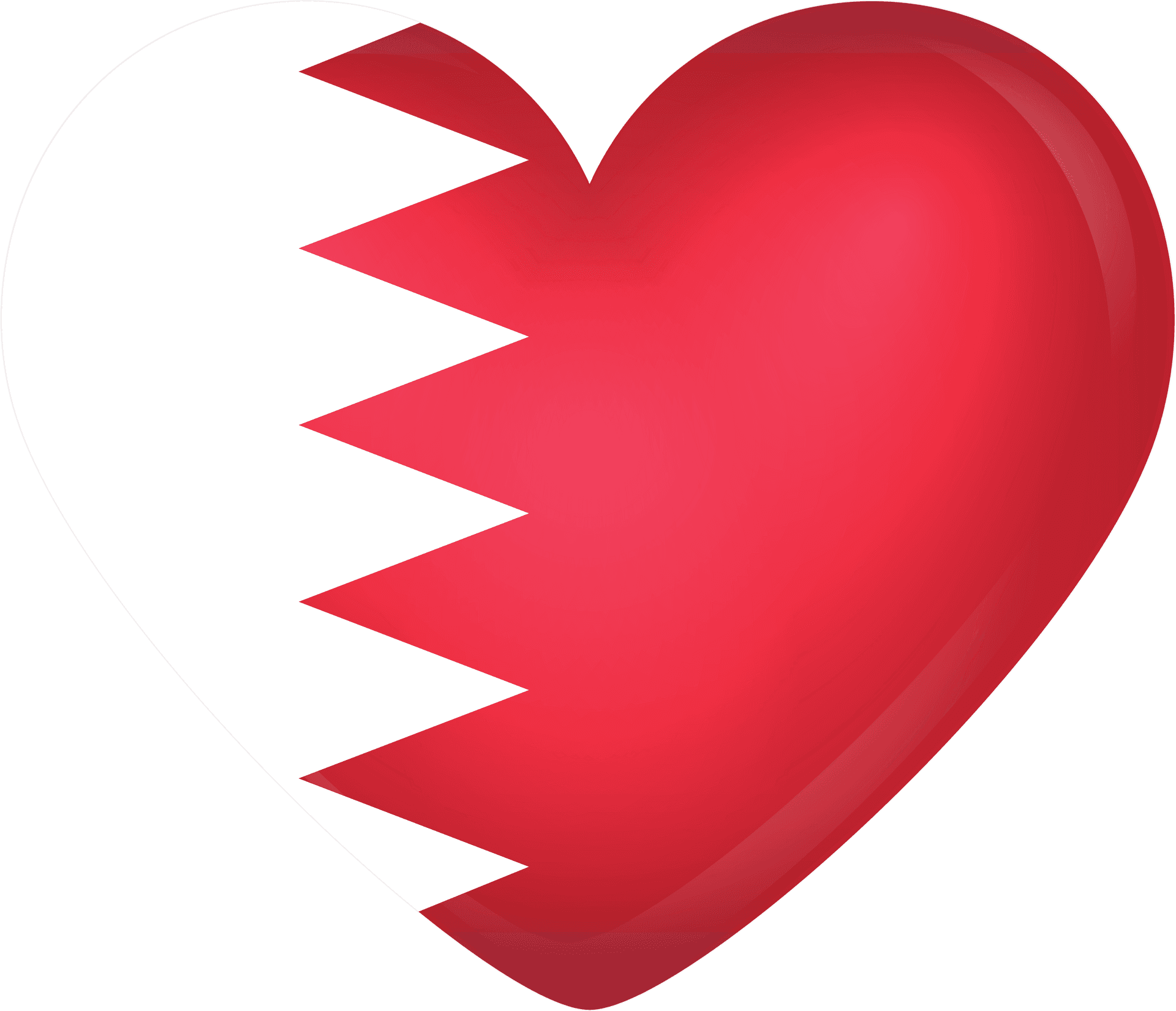 Bahrain Love Heart Flag Graphic PNG image