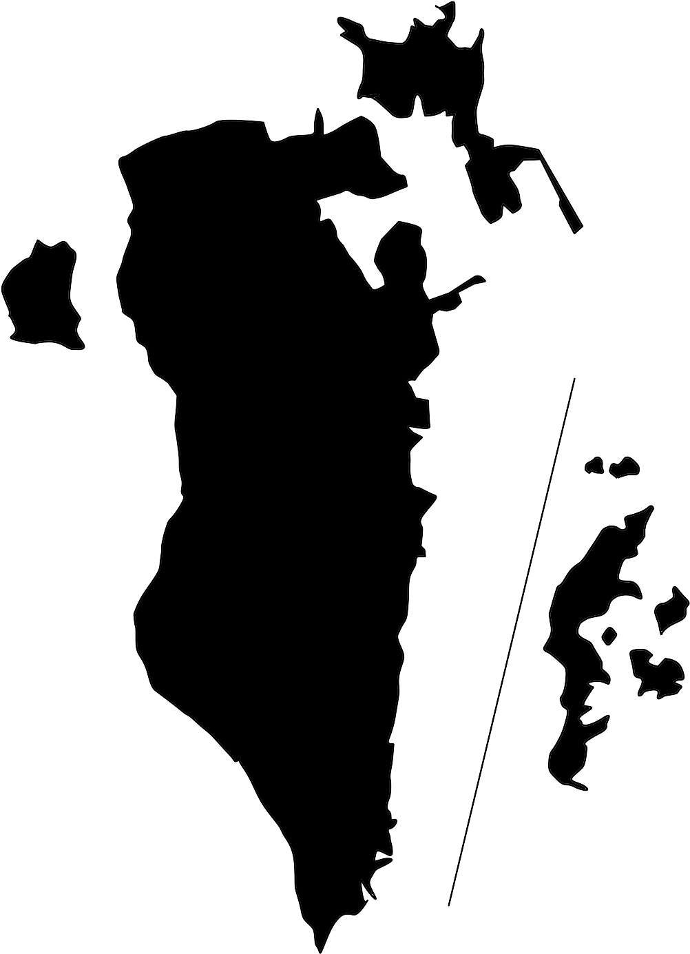 Bahrain Map Silhouette PNG image