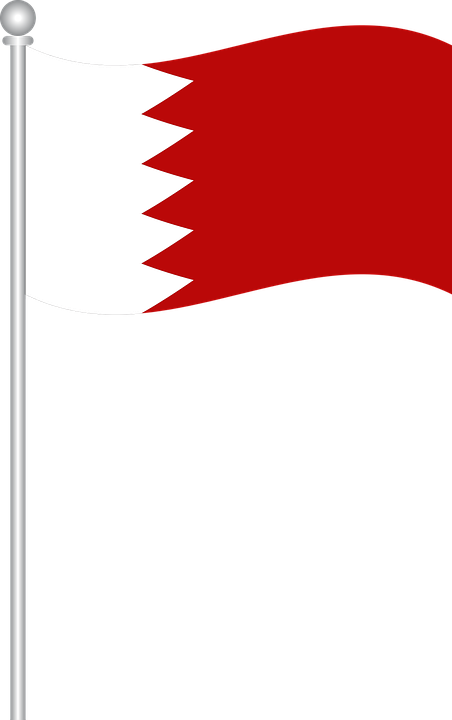 Bahrain National Flag Waving PNG image