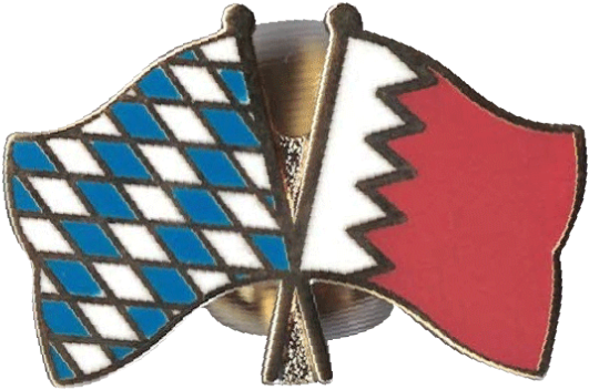 Bahrainand Bavaria Crossed Flags Pins PNG image