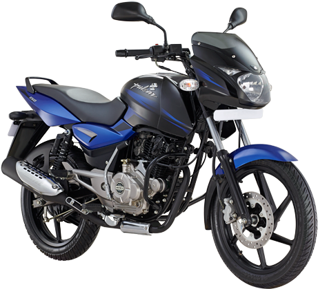 Bajaj Pulsar Motorcycle Blue Black PNG image