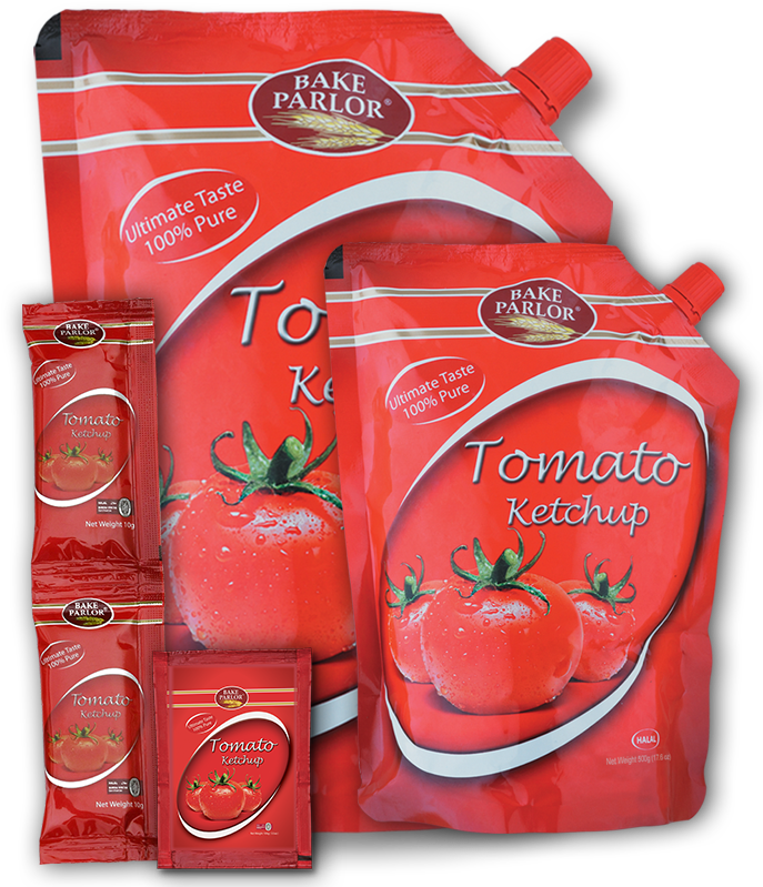 Bake Parlor Tomato Ketchup Packages PNG image