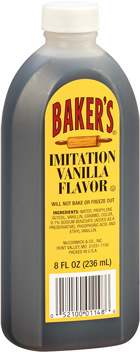 Bakers Imitation Vanilla Flavor Bottle PNG image