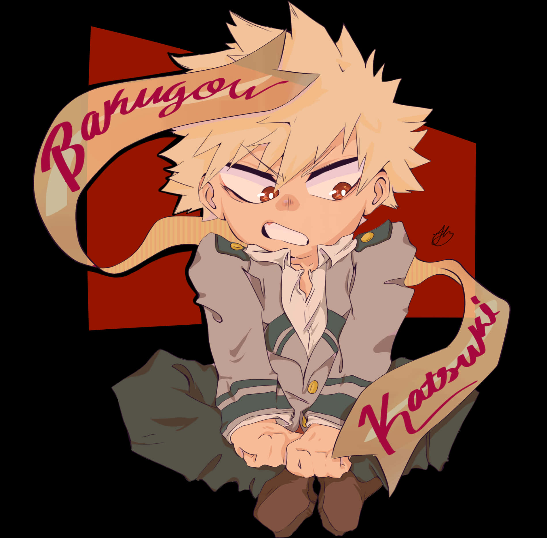 Bakugou Katsuki Anime Artwork PNG image