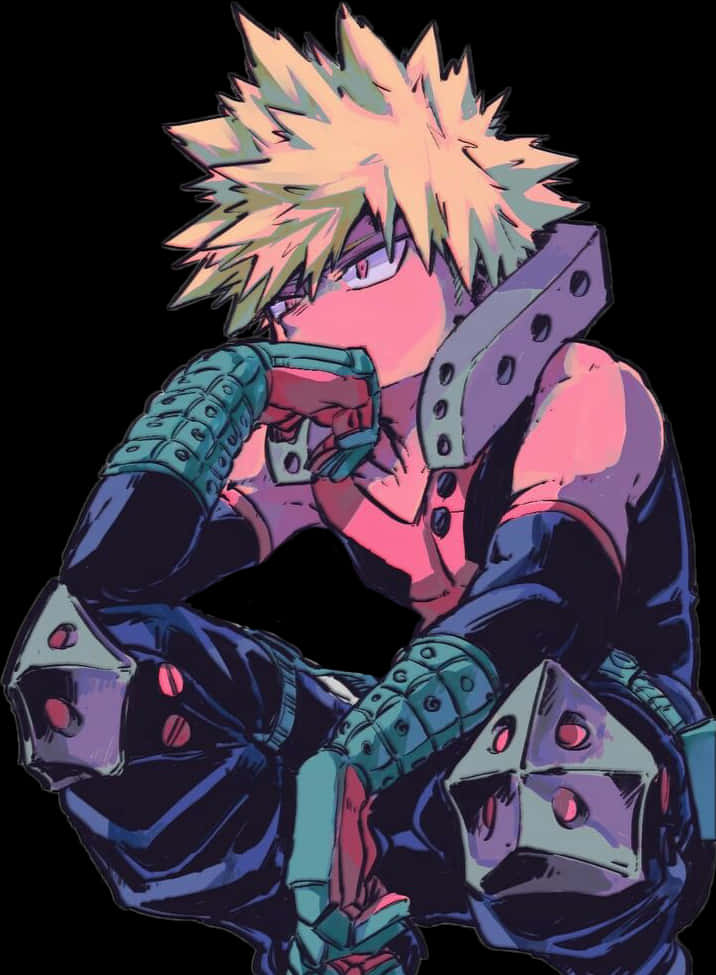 Bakugou Katsuki Intense Stance PNG image