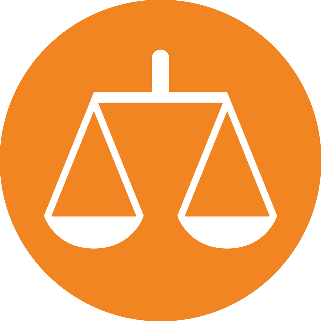 Balance Scale Icon Orange Background PNG image