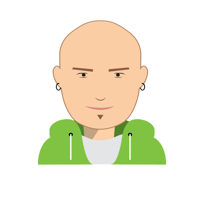 Bald Cartoon Man Emoji PNG image