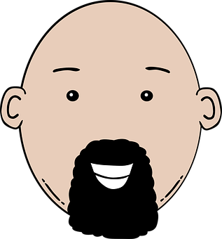 Bald Cartoon Manwith Beard PNG image