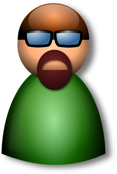 Bald Cartoon Manwith Glassesand Beard PNG image