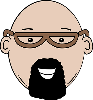 Bald Cartoon Manwith Glassesand Beard PNG image