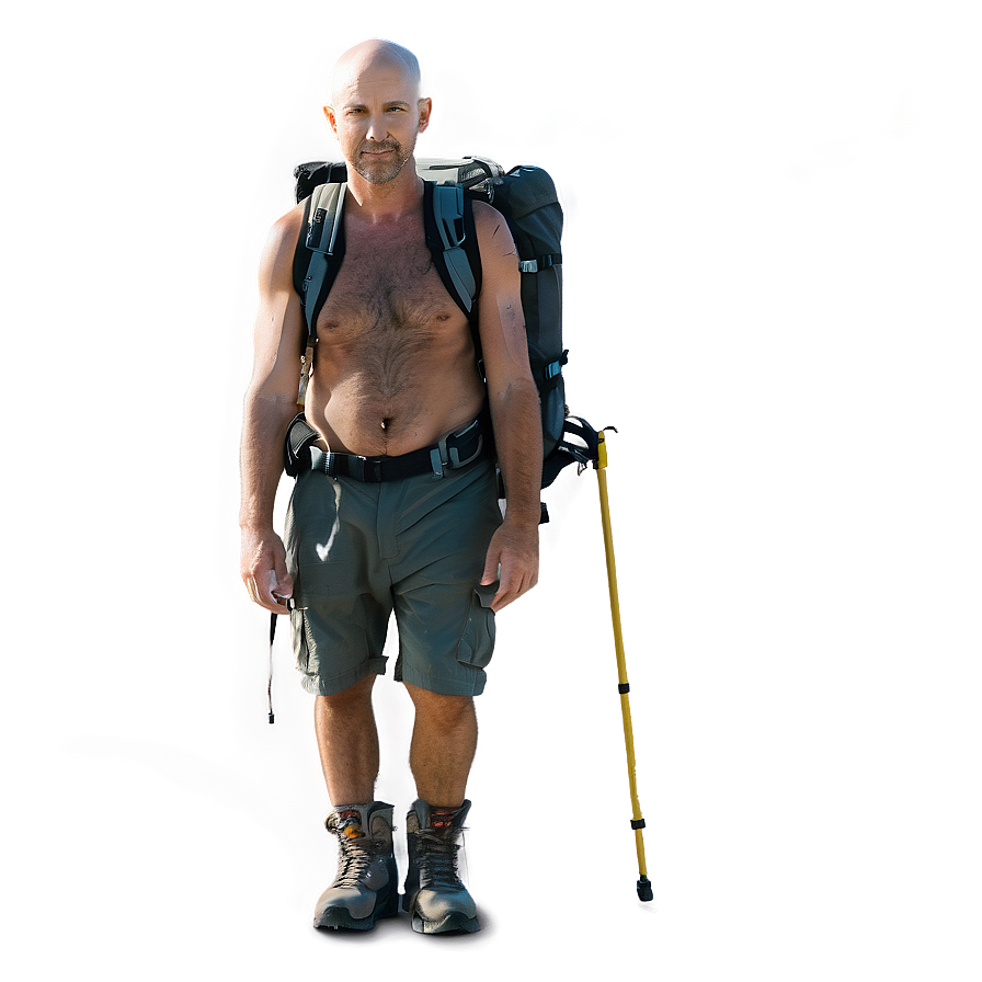 Bald Hiker Exploring Png Rqm11 PNG image