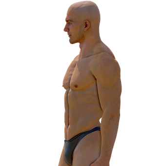 Bald Male Model Profile View PNG image