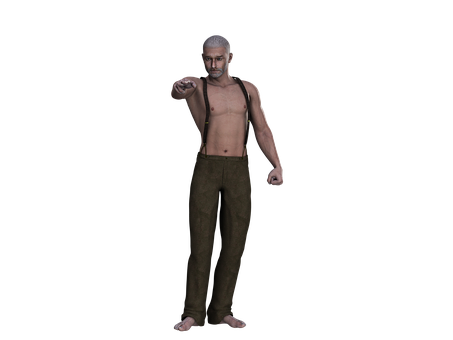 Bald Man Pointing Finger PNG image