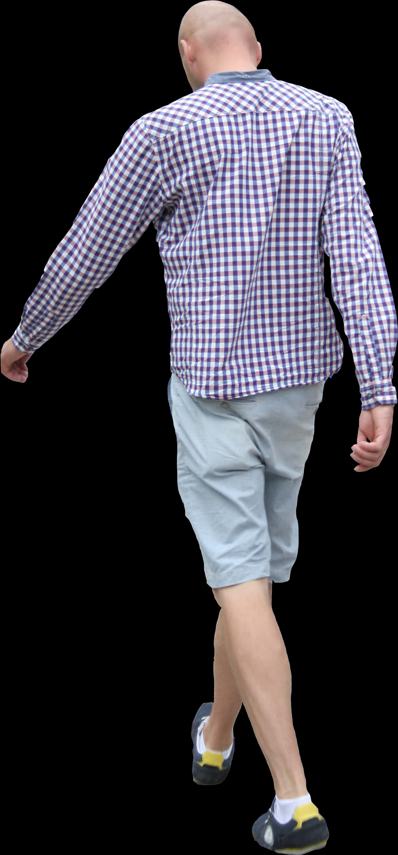 Bald_ Man_ Walking_ Away PNG image