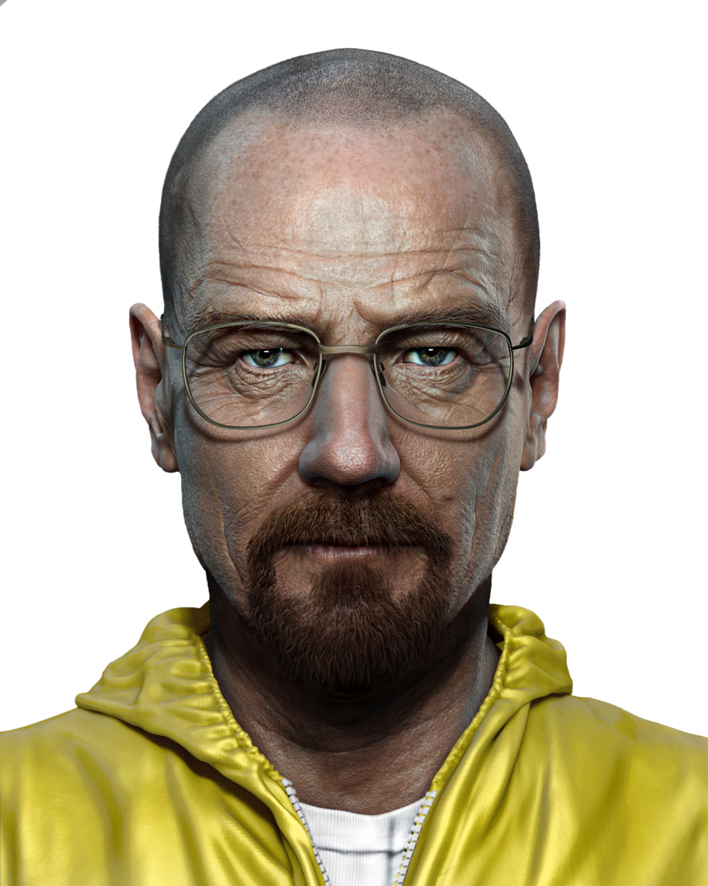 Bald Man Yellow Jacket PNG image