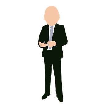 Bald Manin Suit PNG image