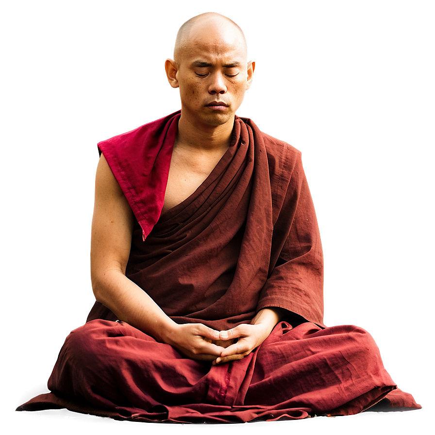 Bald Monk Meditating Png Eqc92 PNG image