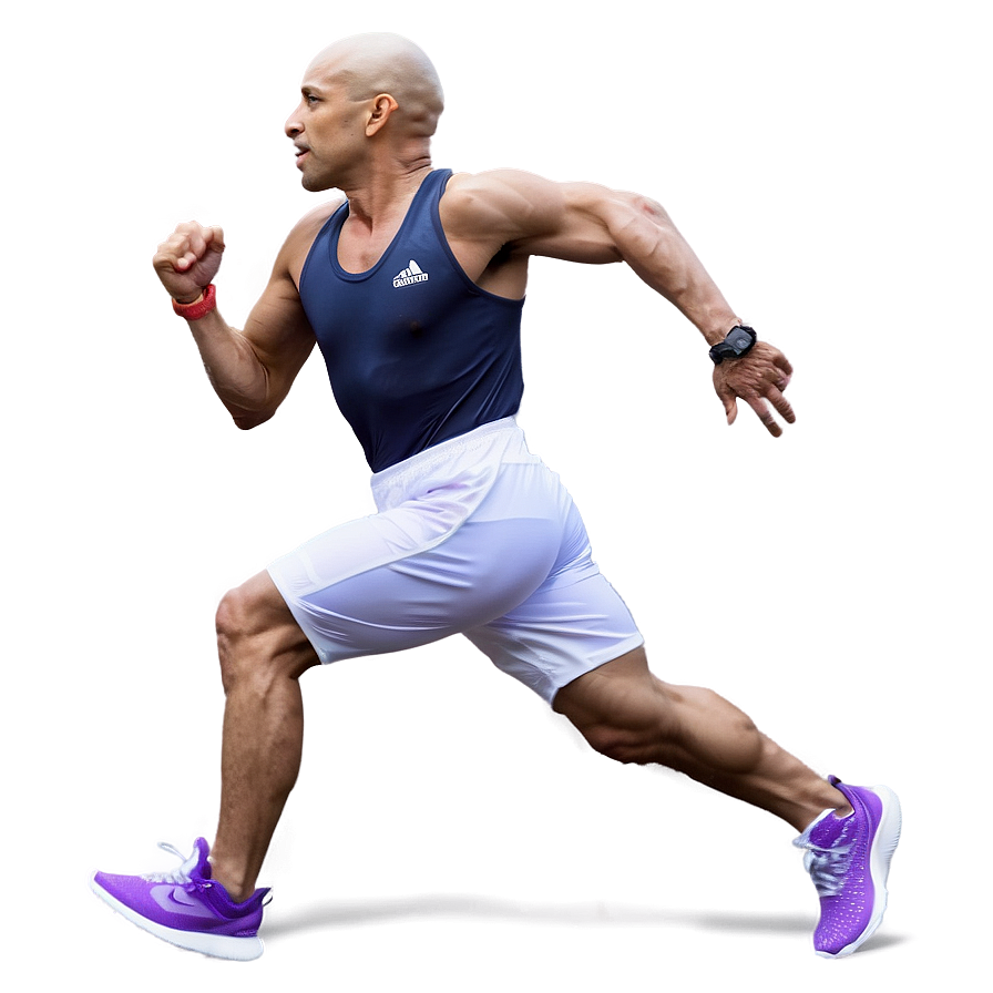 Bald Runner Sprinting Png Lyb91 PNG image