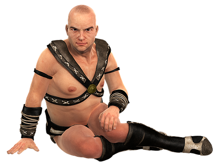 Bald_ Wrestler_in_ Black_ Attire PNG image