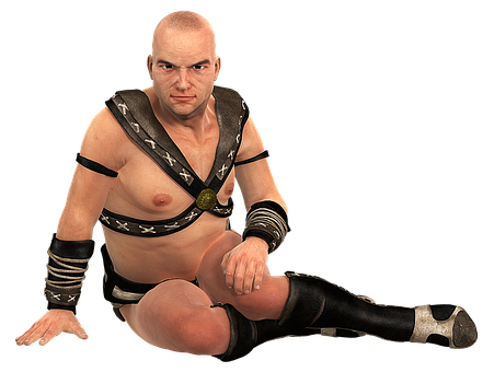 Bald Wrestlerin Black Attire PNG image