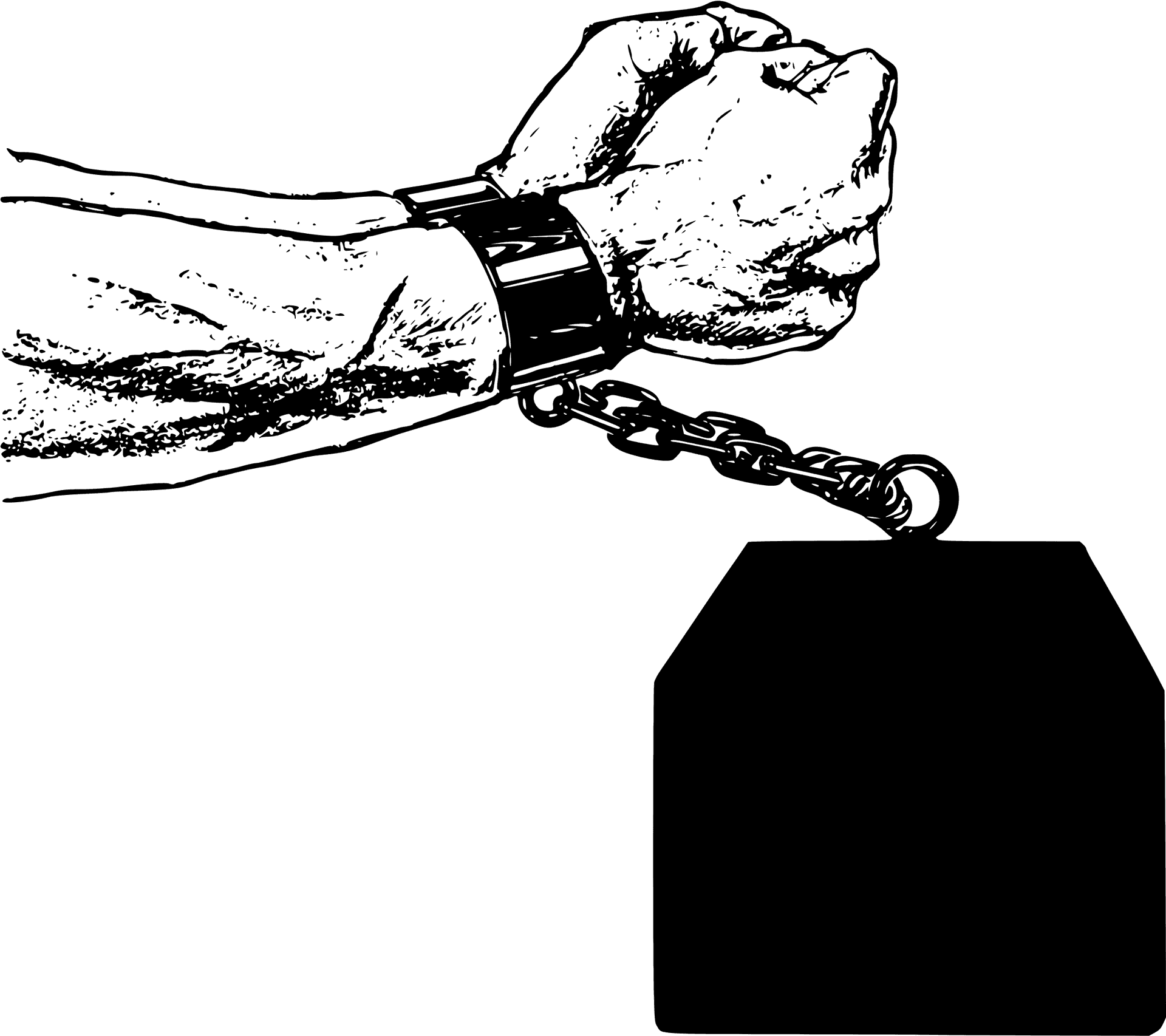 Balland Chain Shackled Fist PNG image