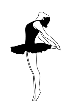 Ballerina Silhouette Outline PNG image