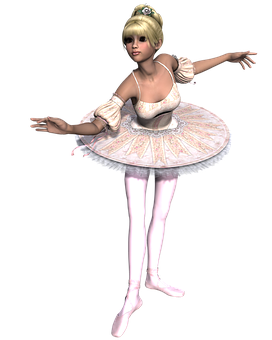 Ballerina3 D Character Pose PNG image