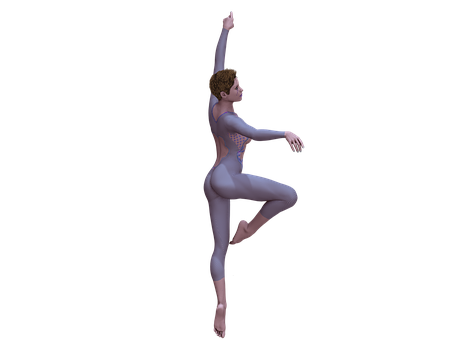 Ballet Dancer Pose3 D Rendering PNG image