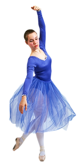 Ballet Dancerin Blue Dress PNG image