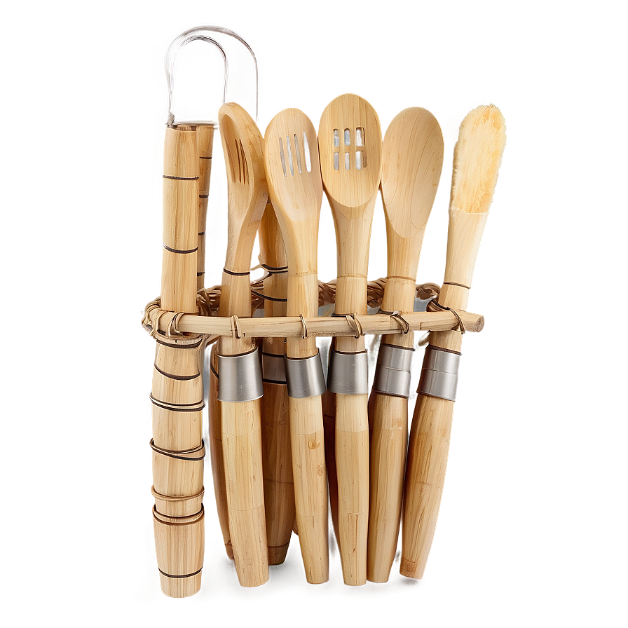 Bamboo Cooking Utensils Png 05232024 PNG image