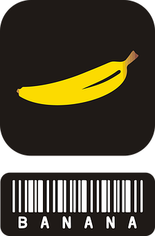 Banana Barcode Design PNG image