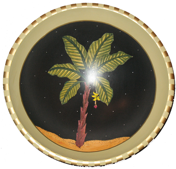 Banana Tree Night Plate Design PNG image
