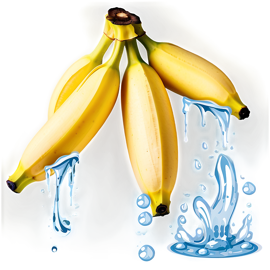 Banana With Drops Water Png 05042024 PNG image